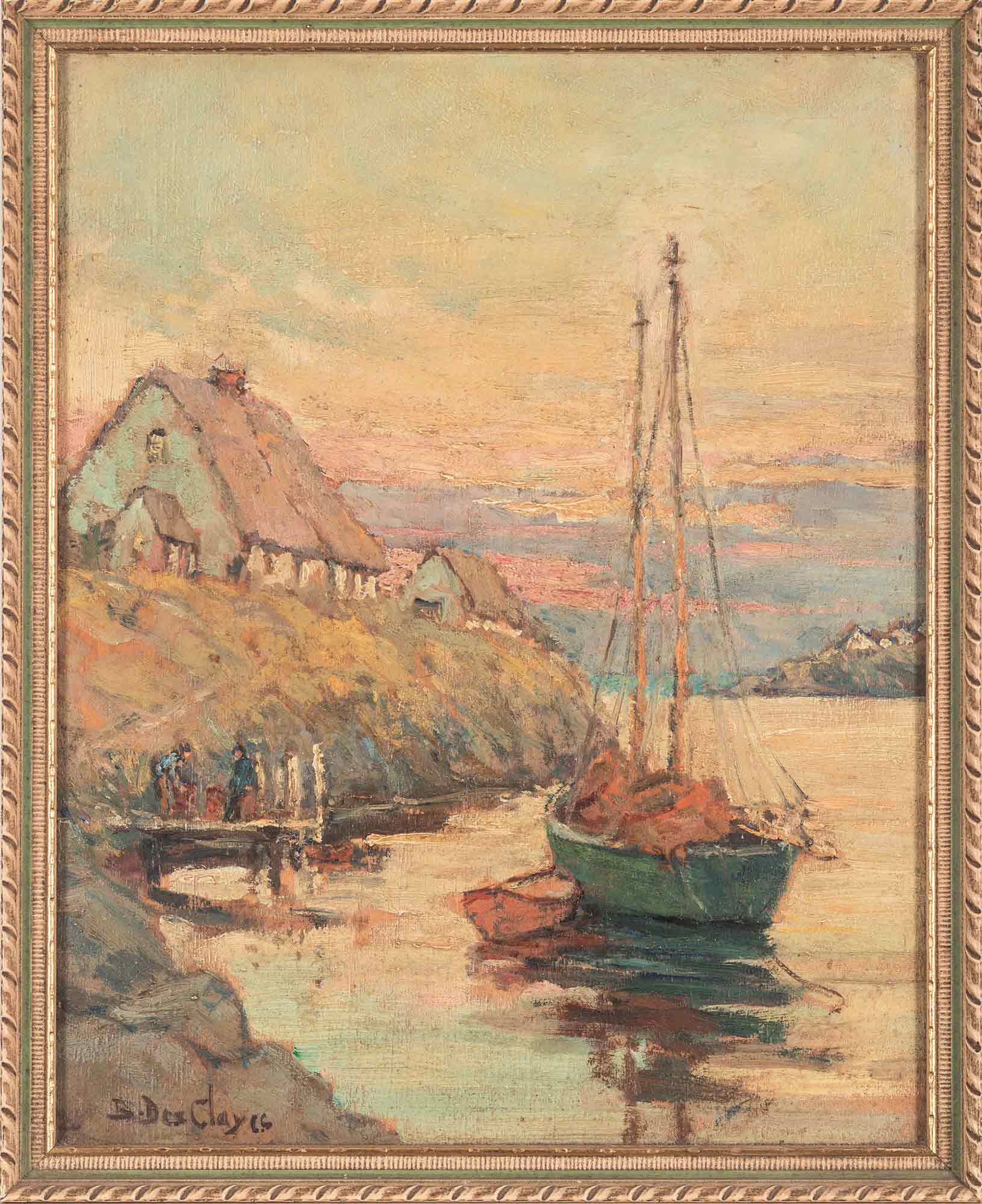 Berthe Des Clayes Oil Painting 'Blue Rocks Harbour - Nova Scotia'