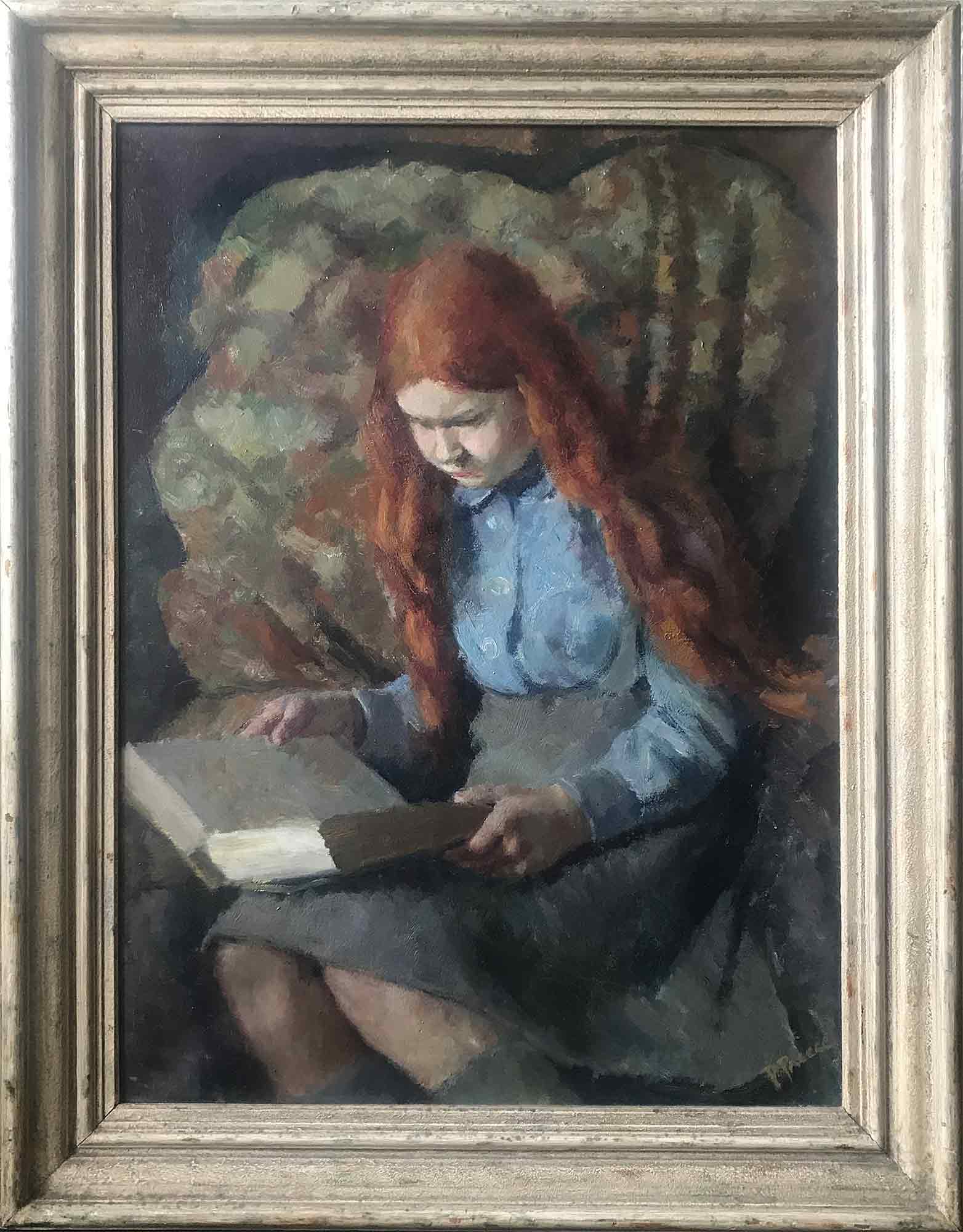 Dorothy Hepworth 'Audrey Tugwell 1953' large oil painting on canvas