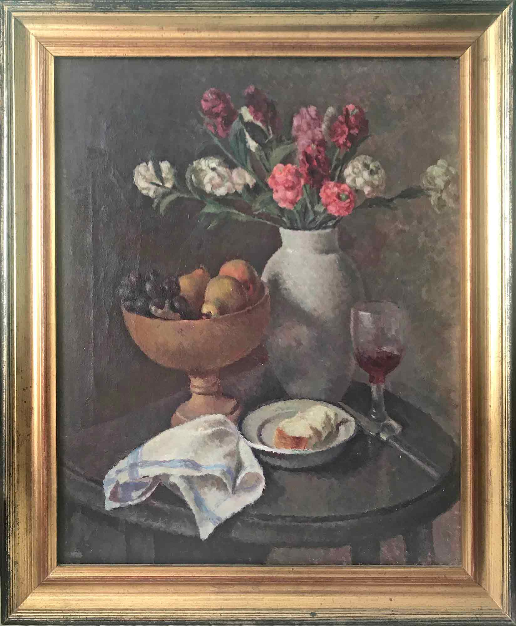 Dorothy Hepworth 'Pinks in Roger Fry's white pottery vase'
