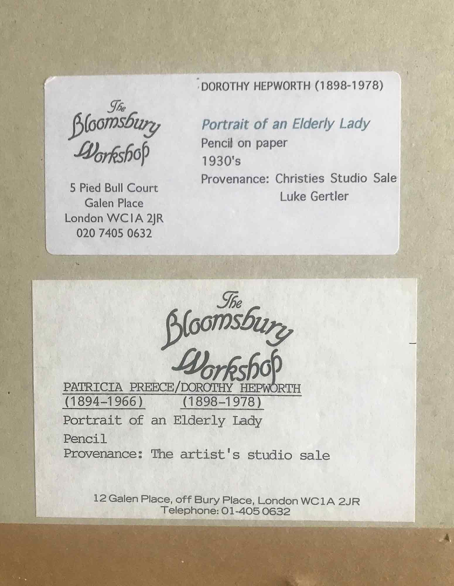 Dorothy Hepworth 'Pencil drawing of an elderly lady' Dorothy Hepworth 'Pencil drawing of an elderly lady'