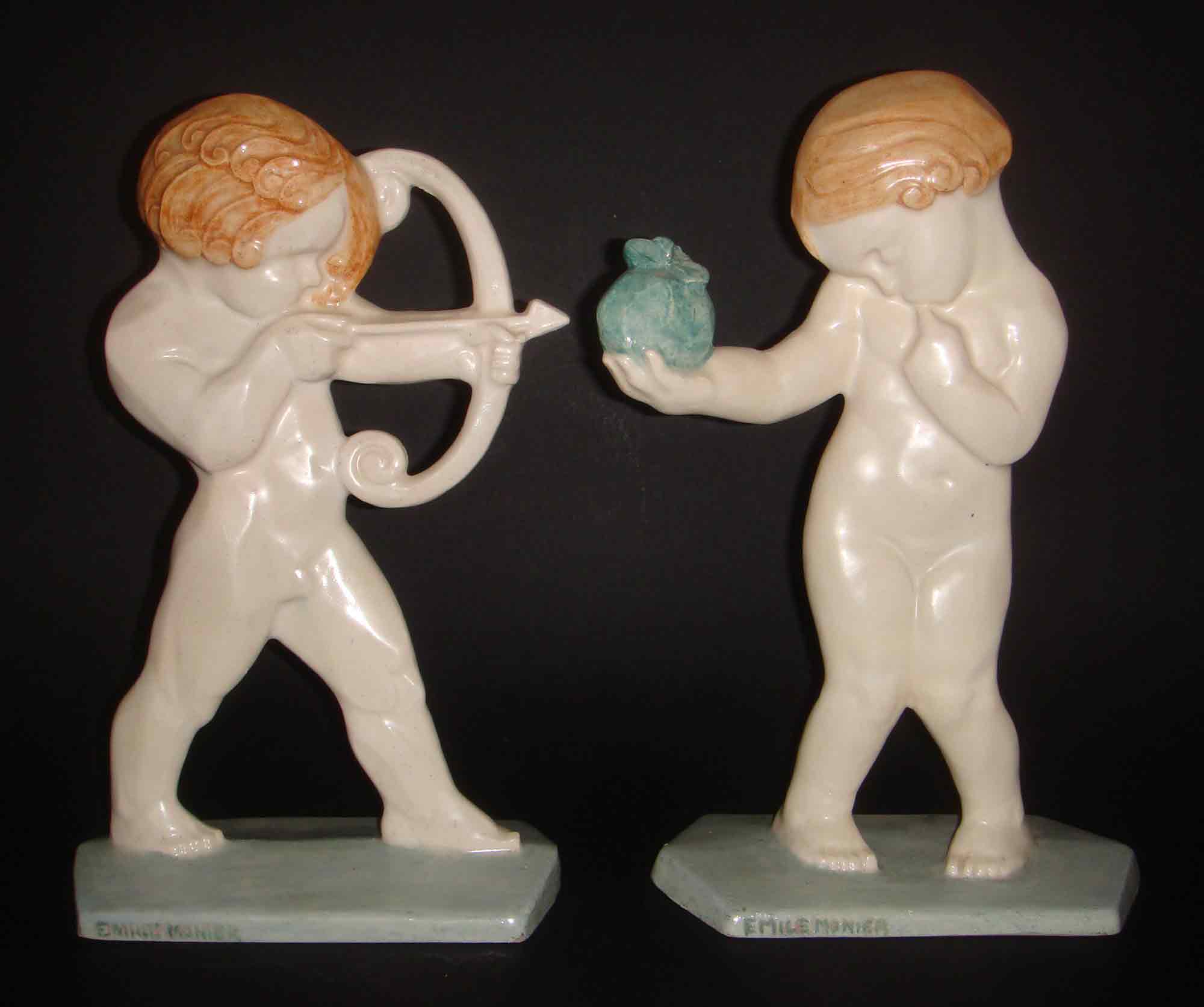 Émile Monier Cupid and Psyche Figurines