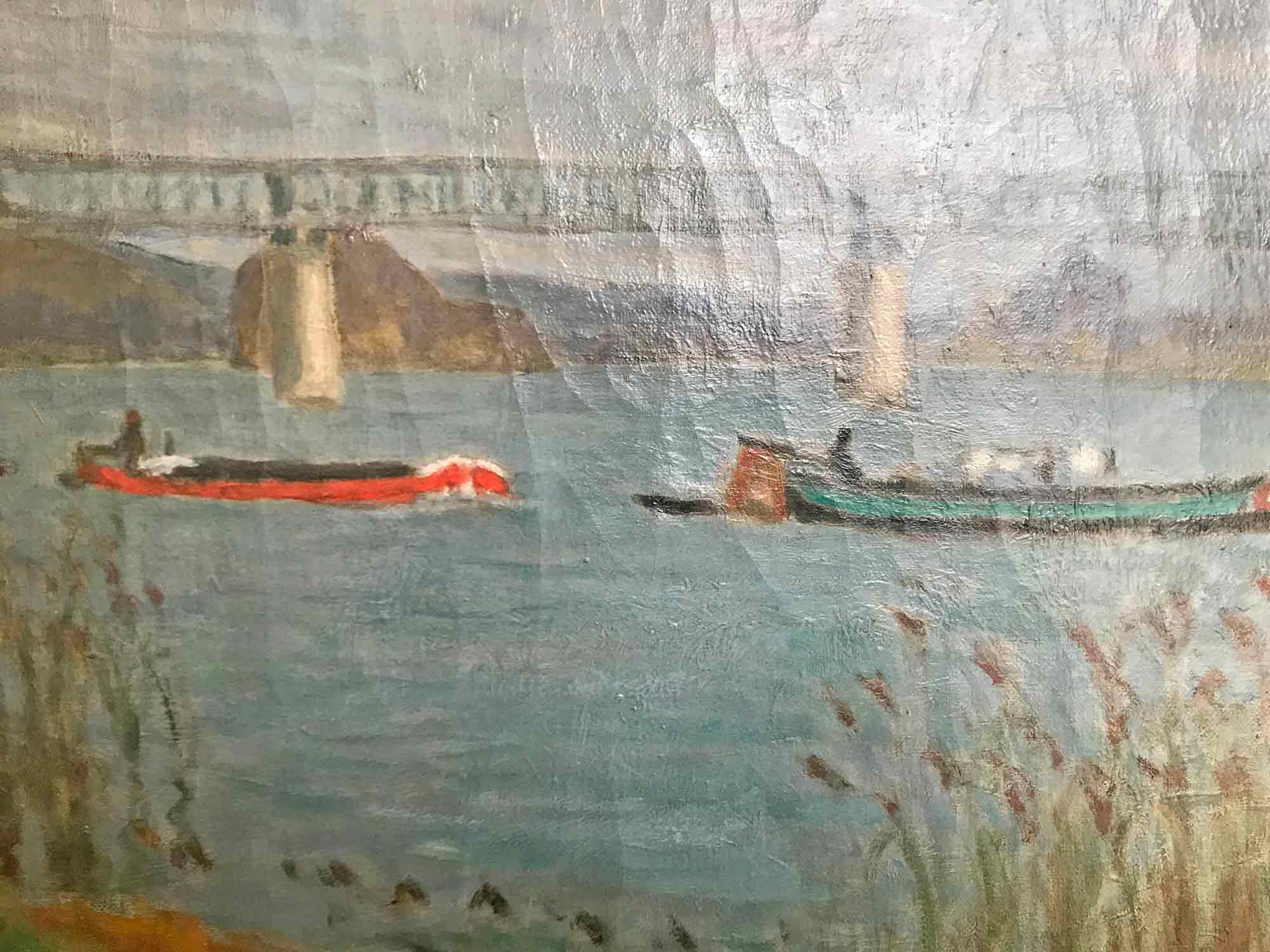 Eugène-Antoine Durenne 'Boats on the Seine'