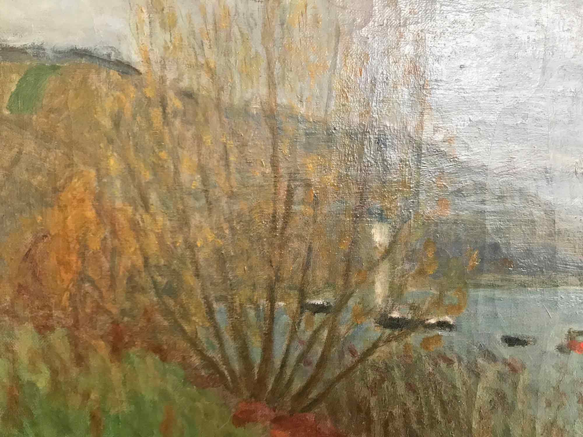 Eugène-Antoine Durenne 'Boats on the Seine'