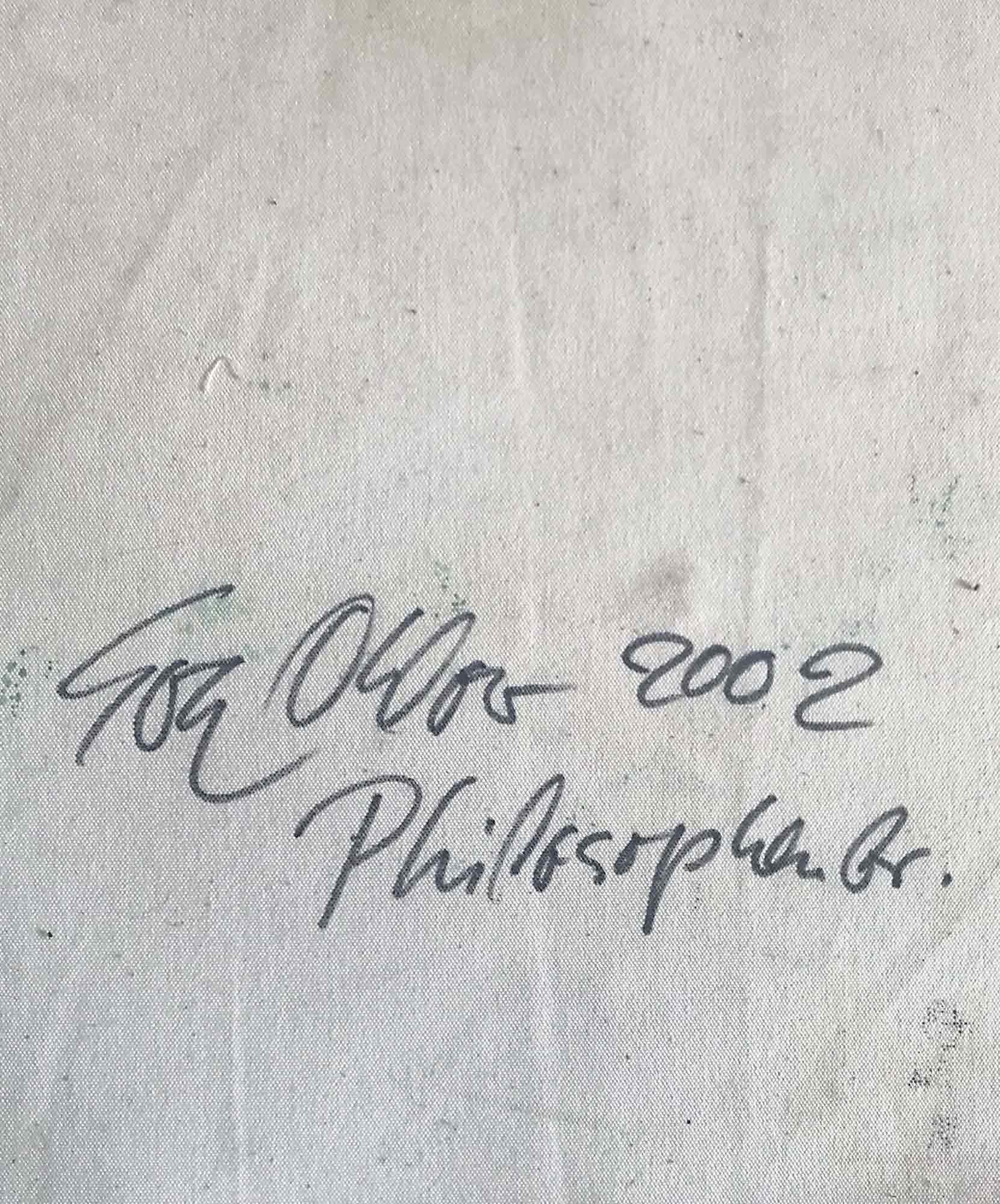 Eva Ohlow 'Philosophia brief' oil wall hanging 2001/2002