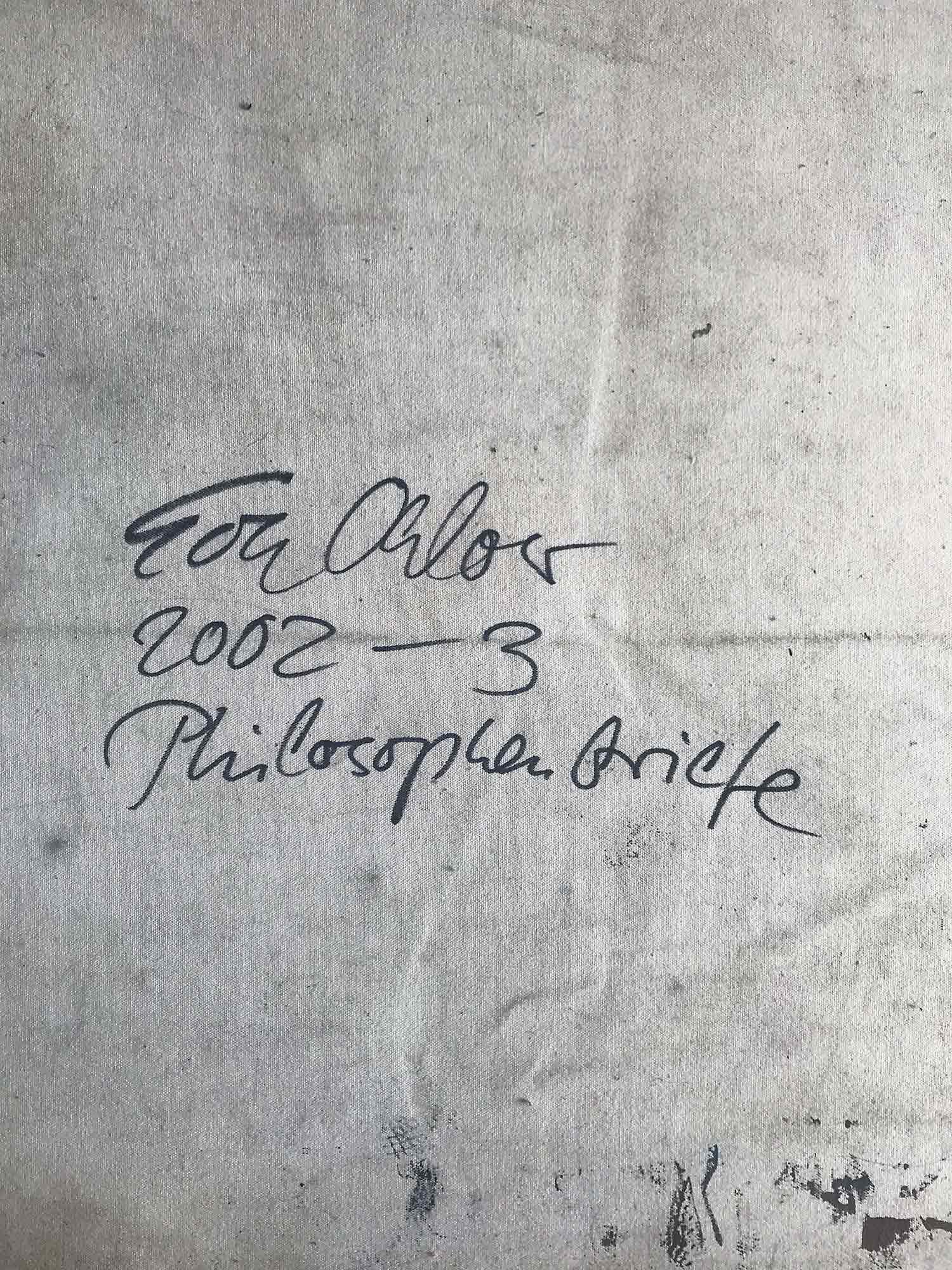 Eva Ohlow 'Philosophia briefe' oil wall hanging 2001/2002-3 Eva Ohlow 'Philosophia briefe' oil wall hanging 2001/2002-3