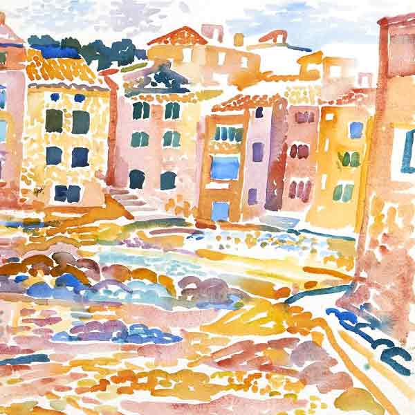 Fred Yates Watercolour Painting 'Coastal Scene'