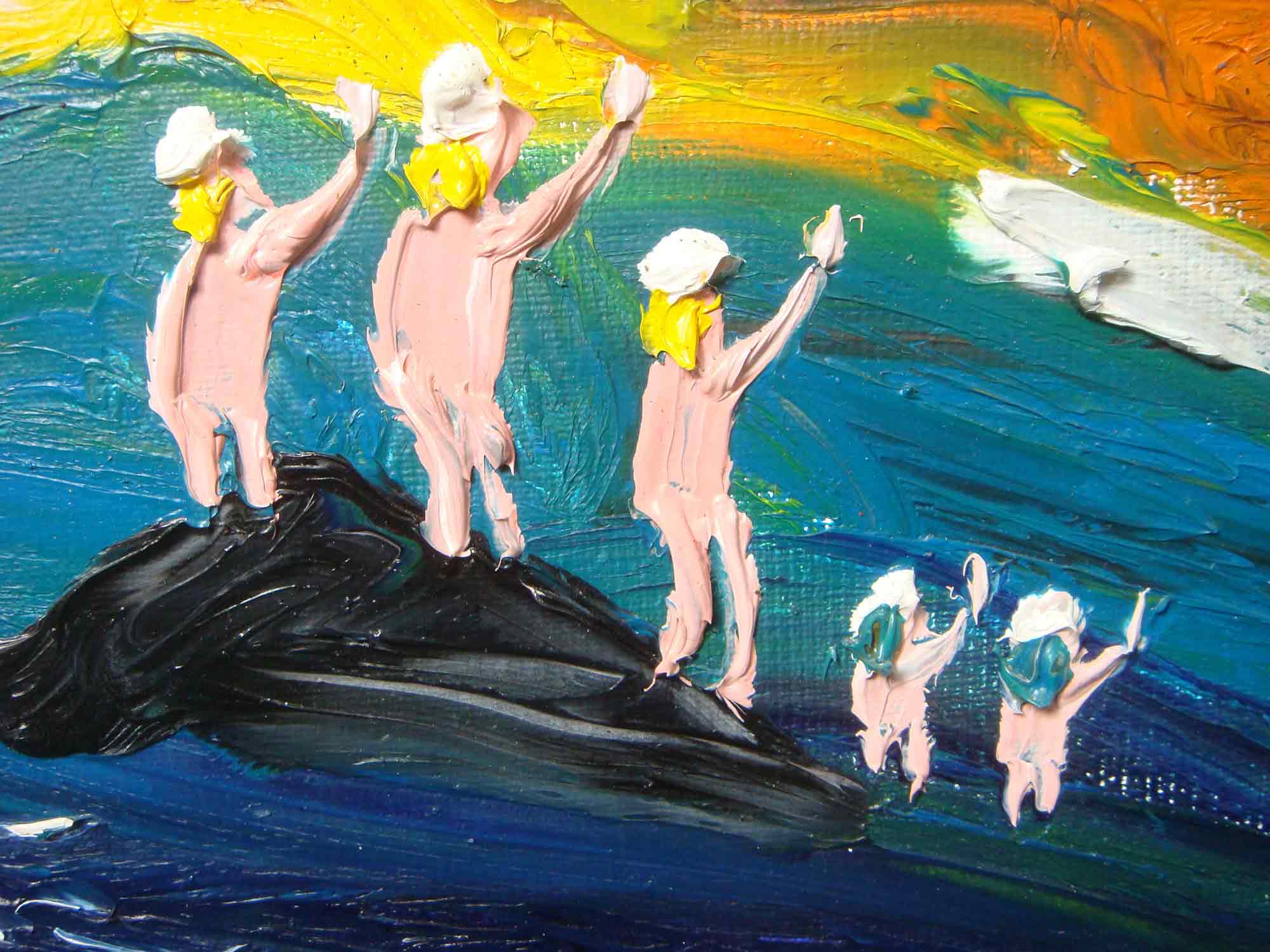 Fred Yates Acrylic Painting 'Train Journey'