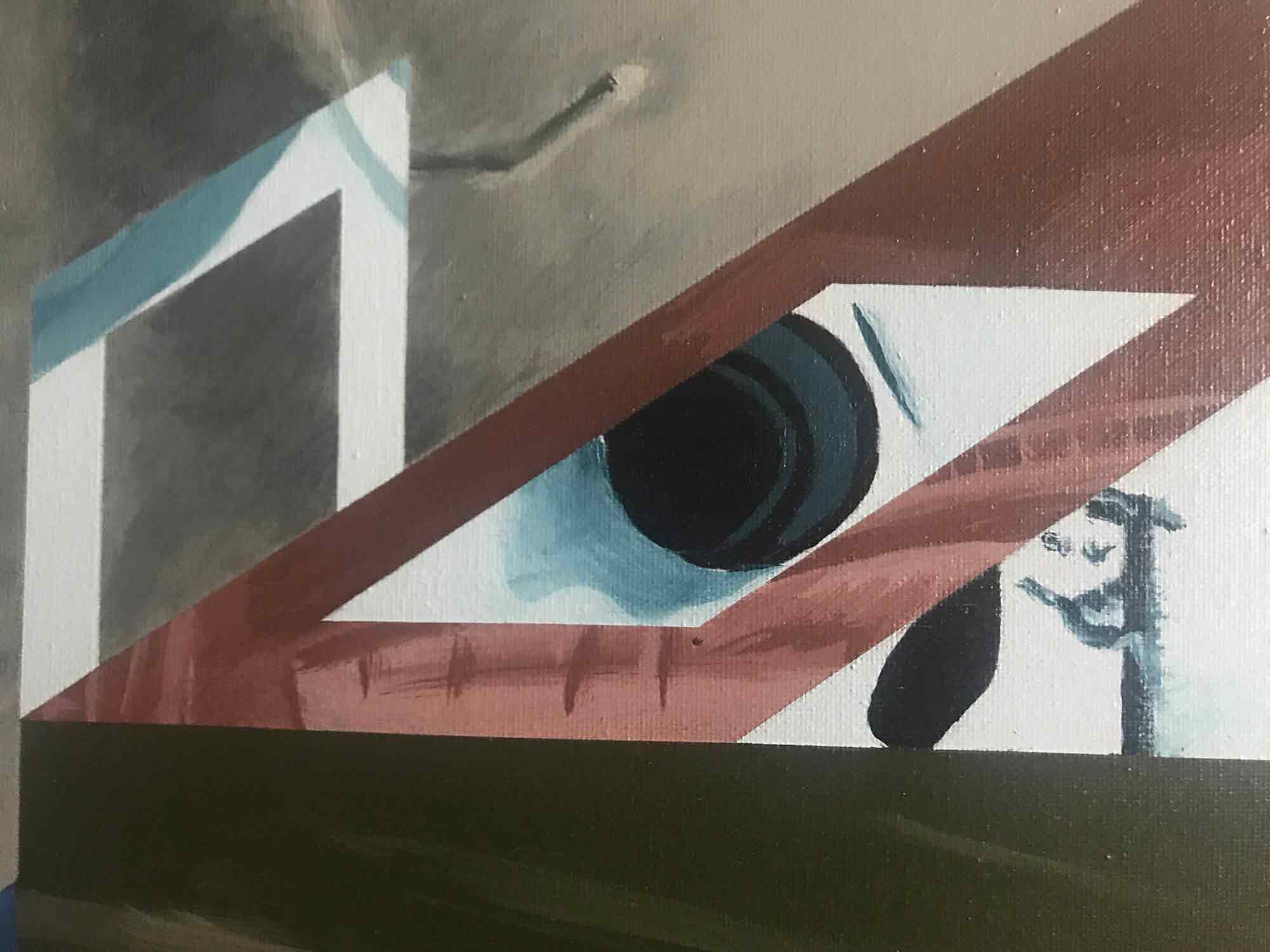 Huge Ron Sims Acrylic on Canvas 'French Indo-China Cat Forms' Huge Ron Sims Acrylic on Canvas 'French Indo-China Cat Forms'