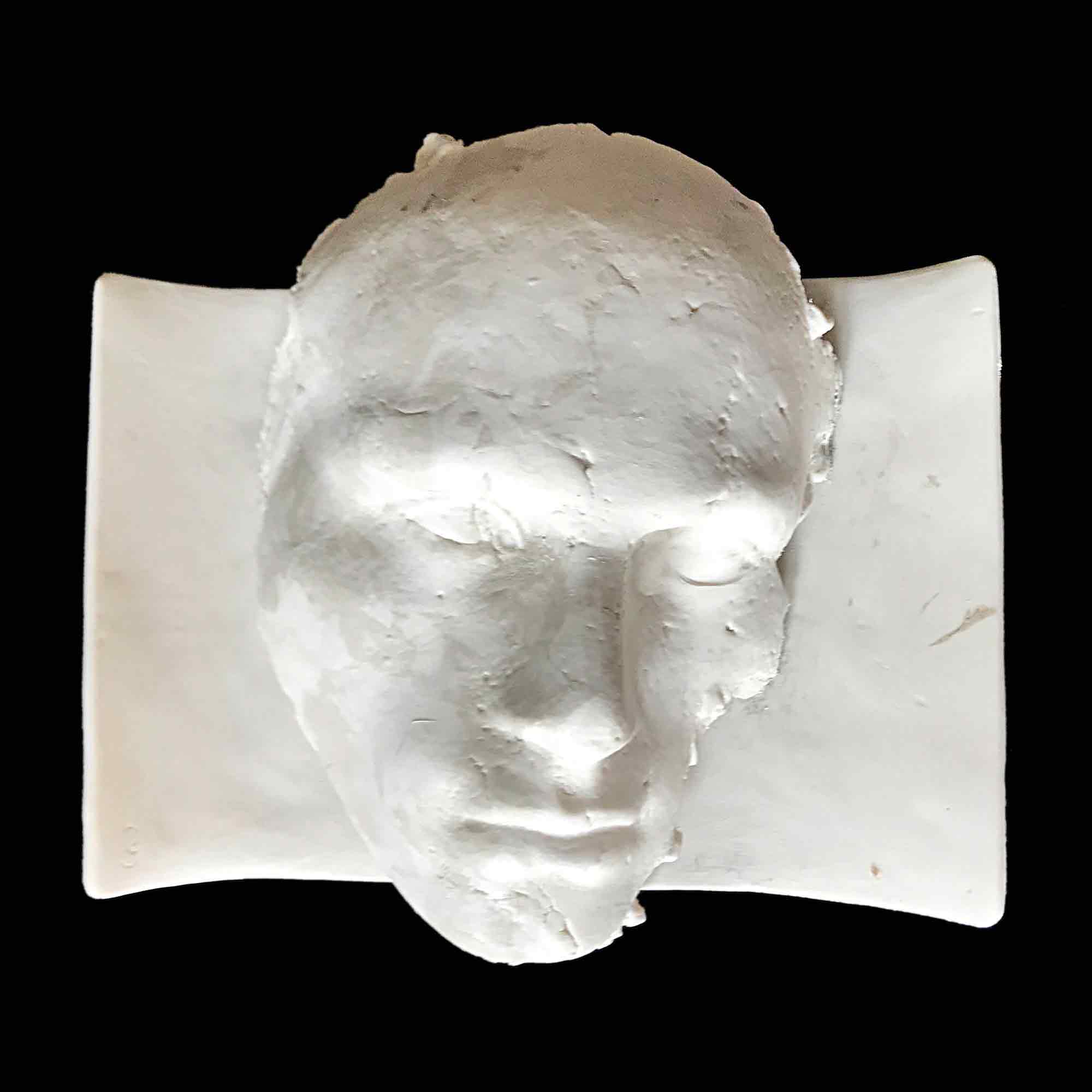 Geetha Alagirisamy porcelain human mask sculpture 'The World in Me' 1 of 3