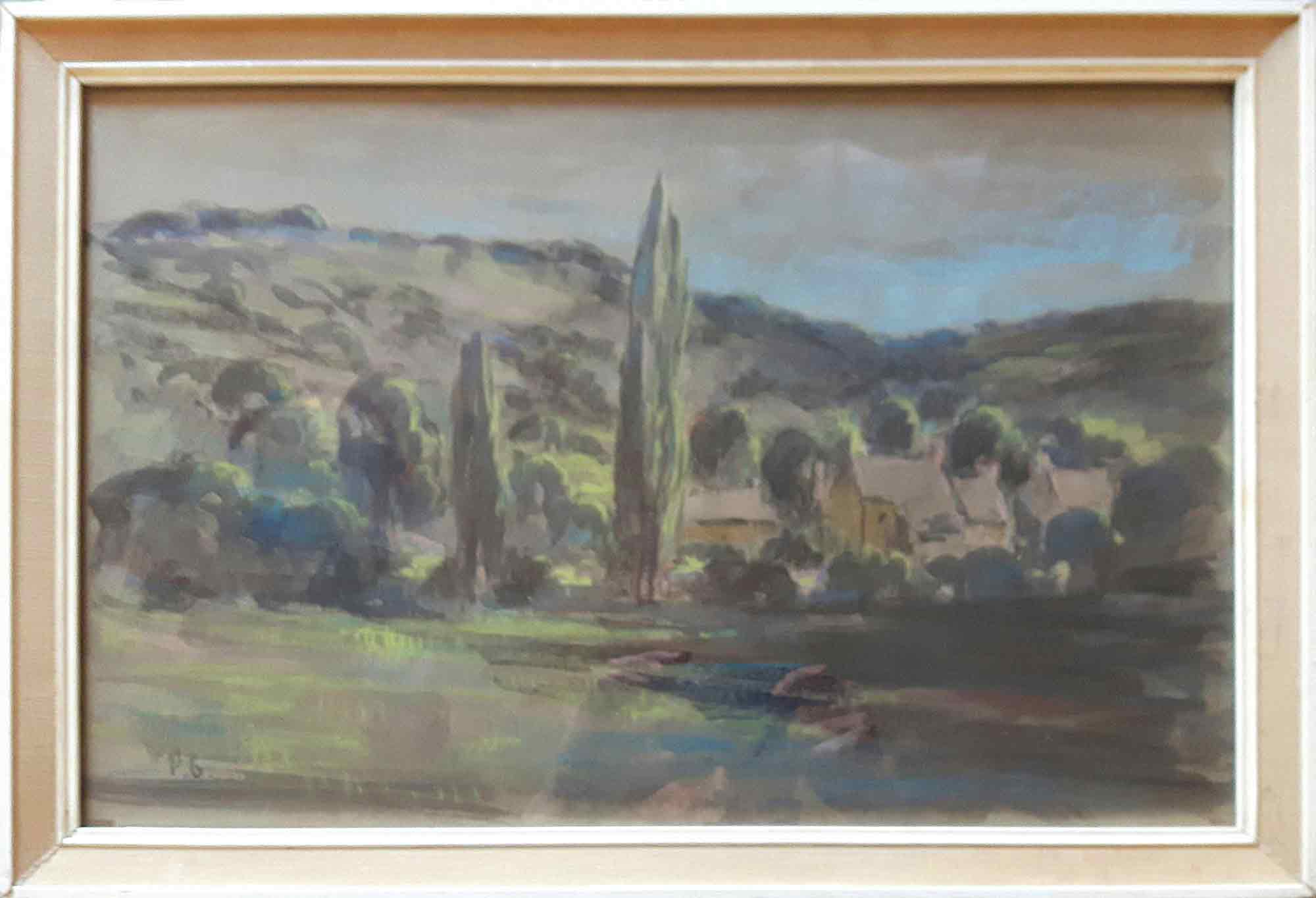 Phelan Gibb 'A country landscape with cottages in the distance' Phelan Gibb 'A country landscape with cottages in the distance'