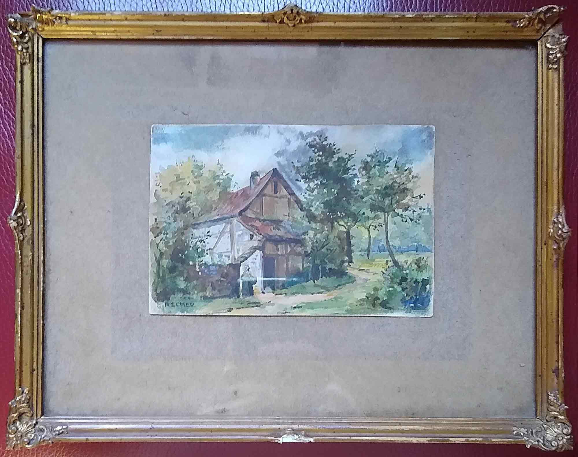 'Cottage' Watercolour by Harry Becker