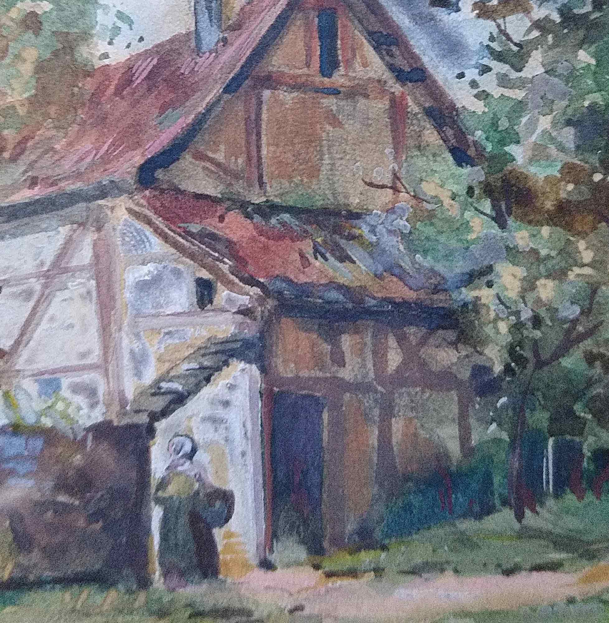 'Cottage' Watercolour by Harry Becker
