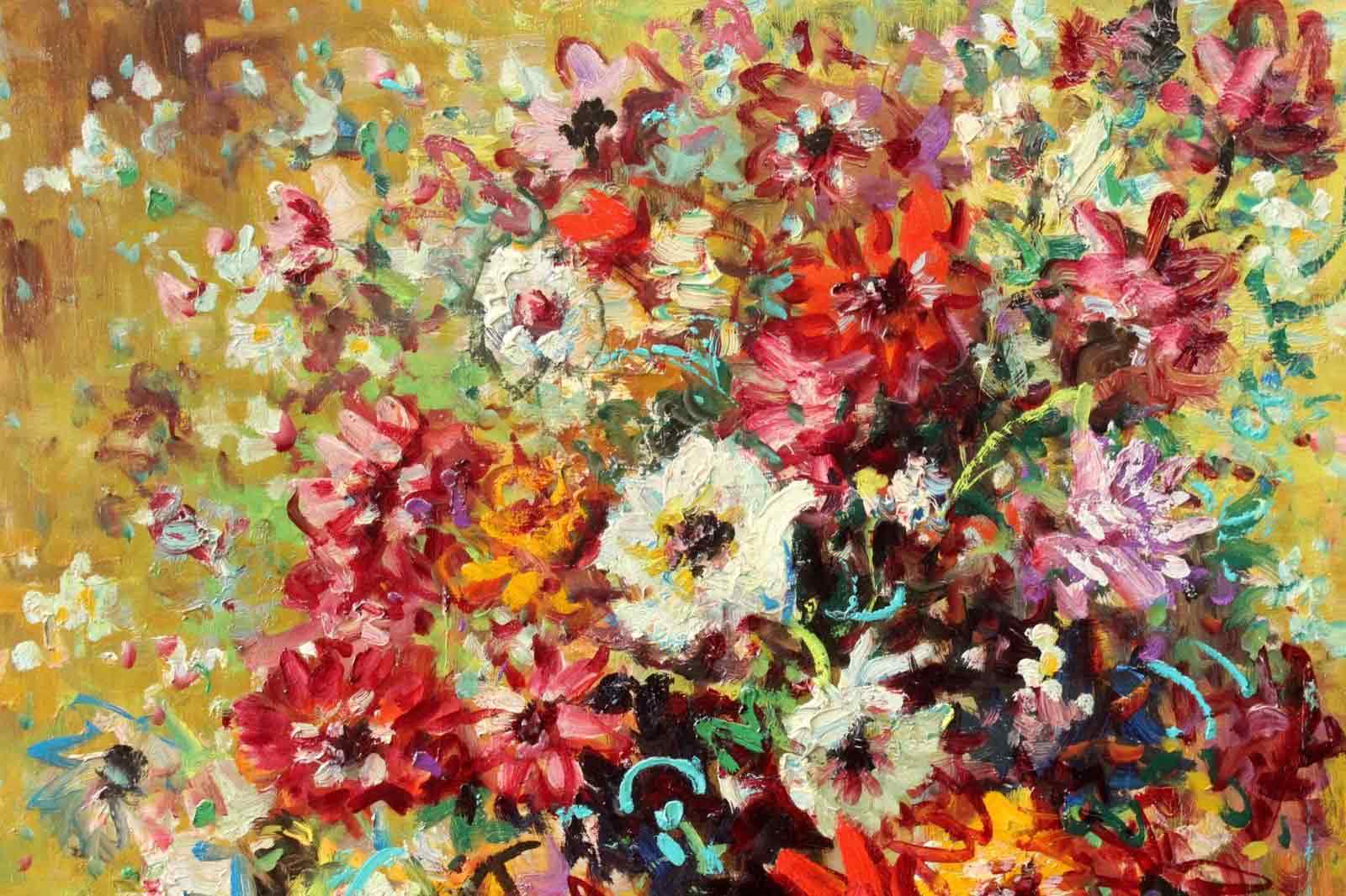 Merio Ameglio Italian Impressionist Oil Painting - Flowers