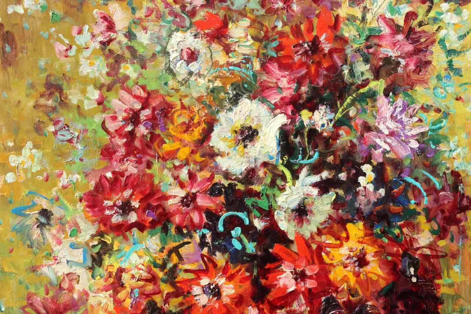 Merio Ameglio Italian Impressionist Oil Painting - Flowers