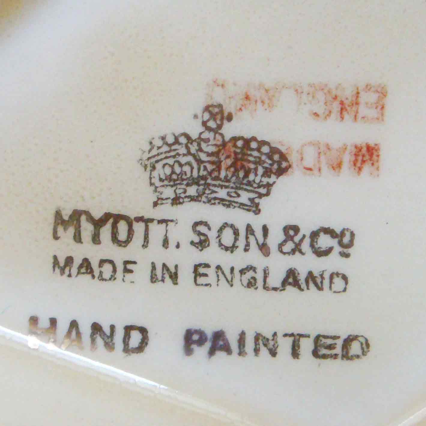 Myott Diamond Vase Orange & Yellow Flowers