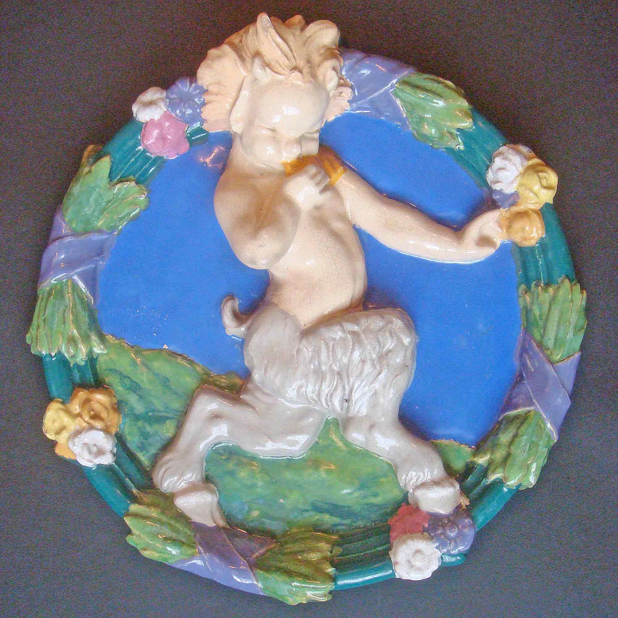 Phoebe Stabler Poole Pottery 'Piping Faun' Roundel