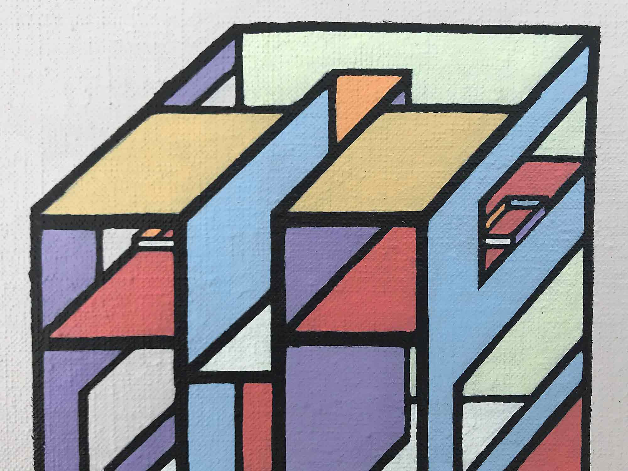 Ron Sims Acrylic on Canvas '8 Floor Head'