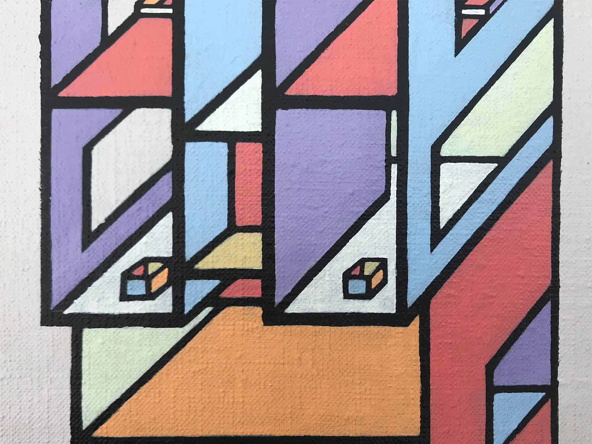 Ron Sims Acrylic on Canvas '8 Floor Head'