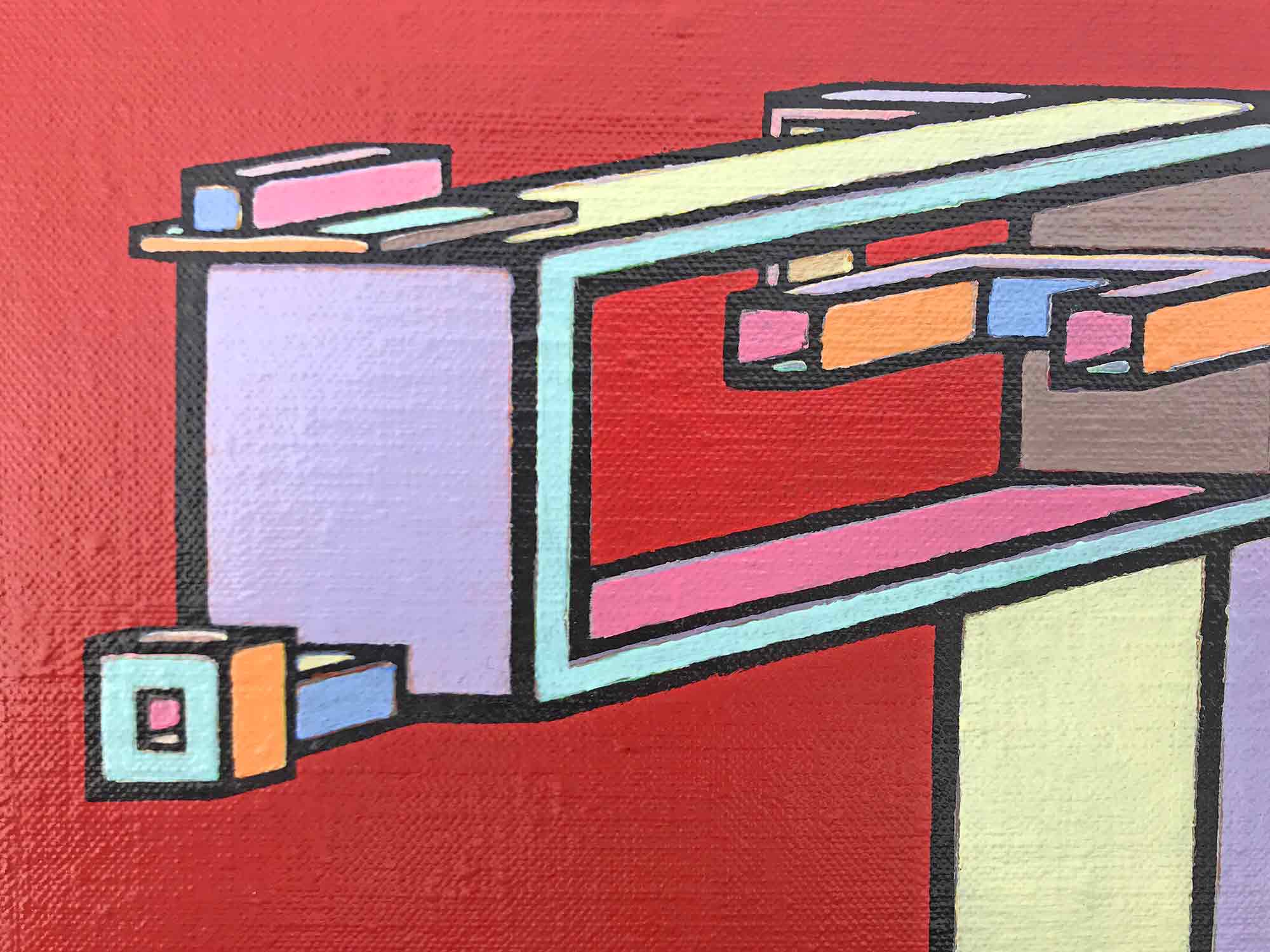 Ron Sims Acrylic on Canvas 'Alert Dog'