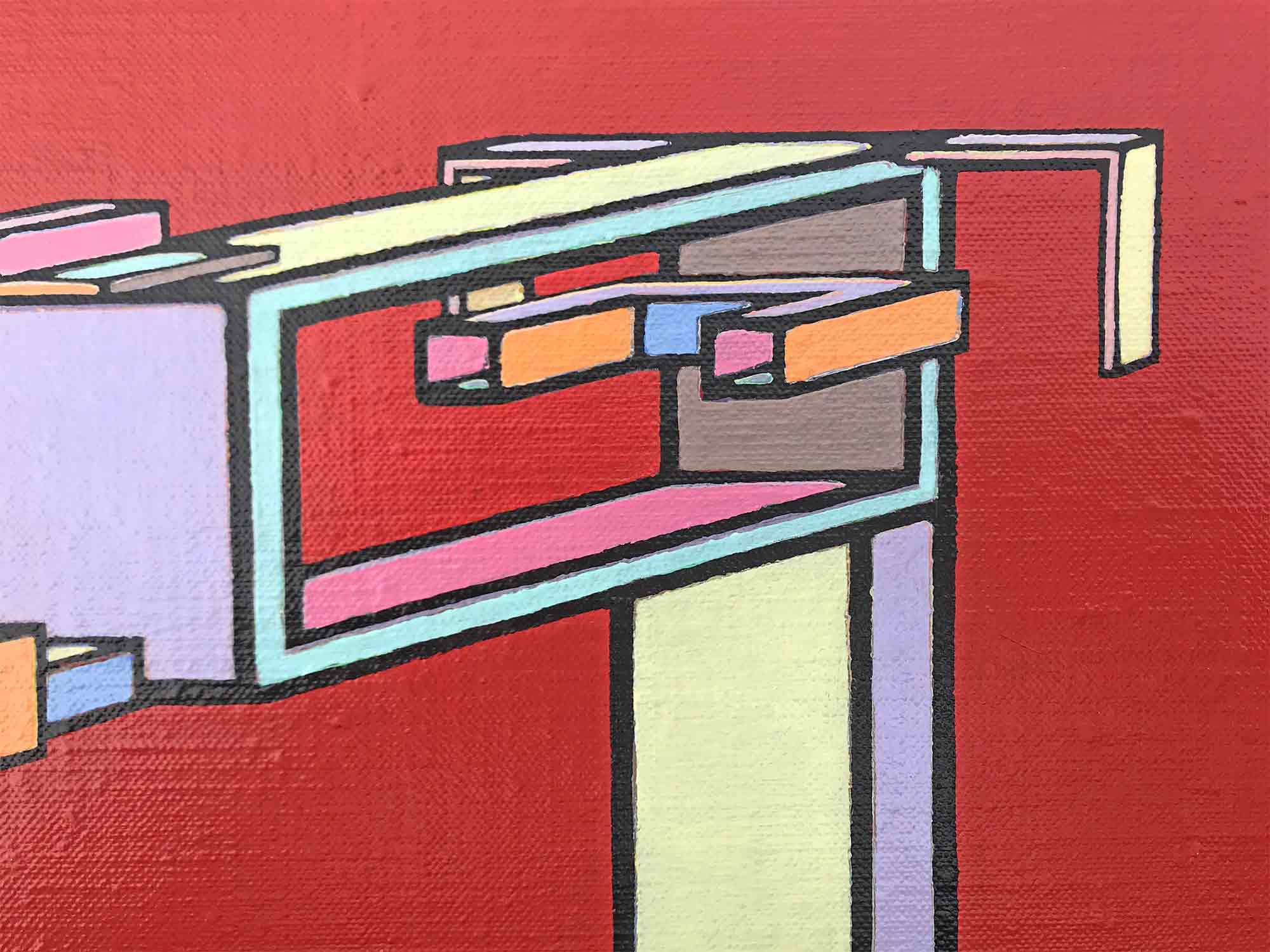 Ron Sims Acrylic on Canvas 'Alert Dog'