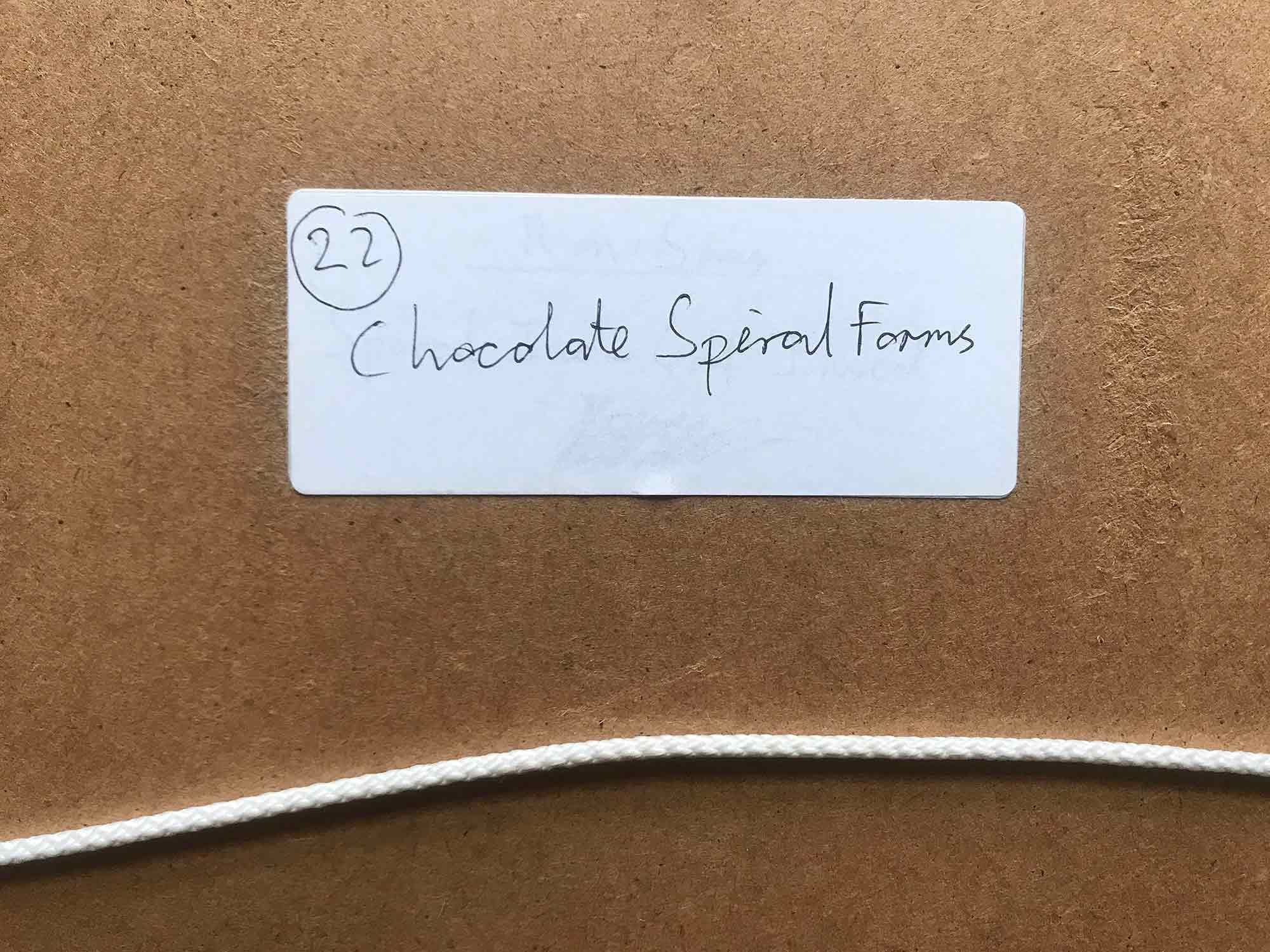 Large Ron Sims Acrylic on Canvas 'Chocolate Spiral Forms'