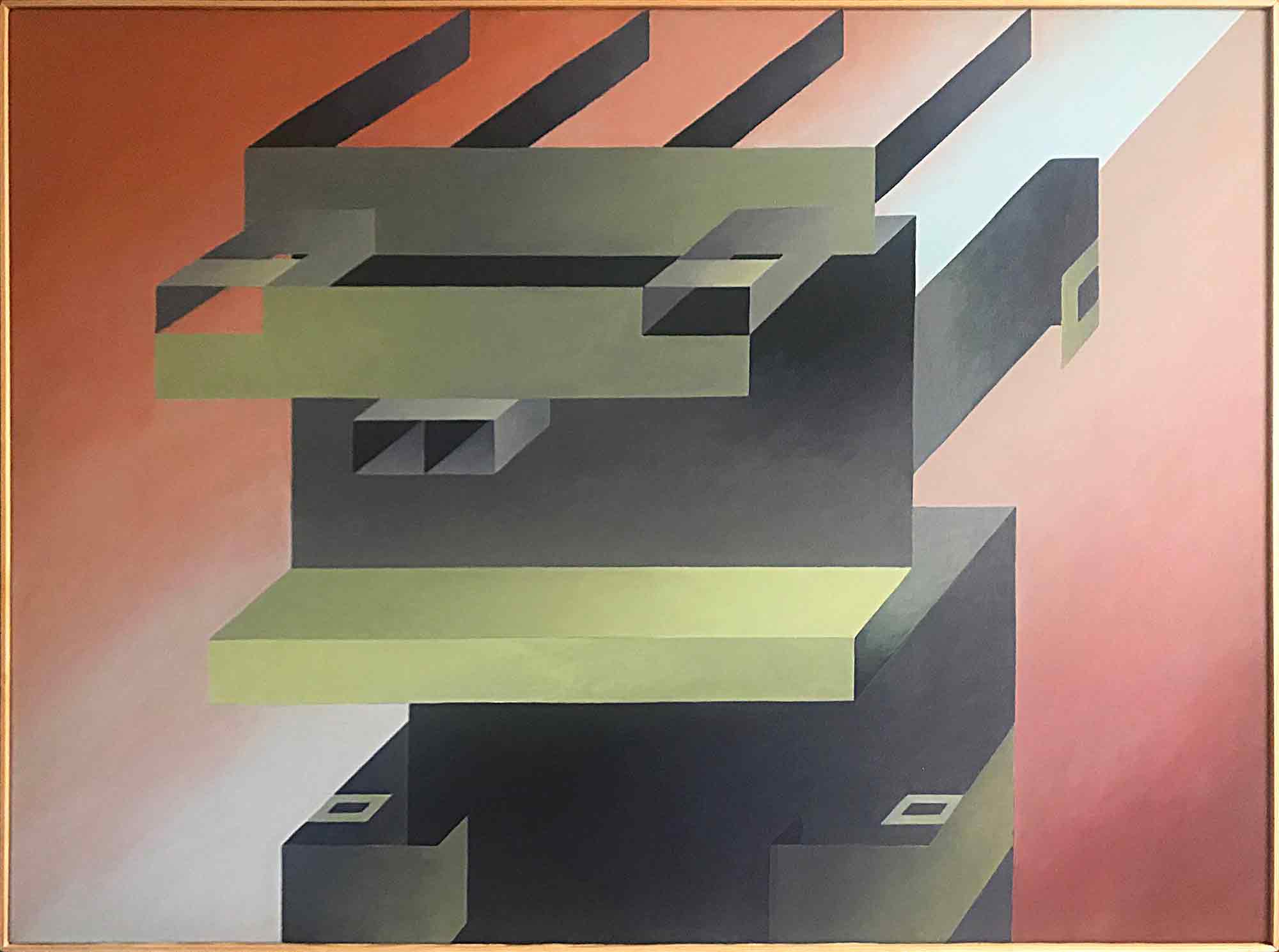 Huge Ron Sims Acrylic on Canvas 'Fleeing Bart Simpson'