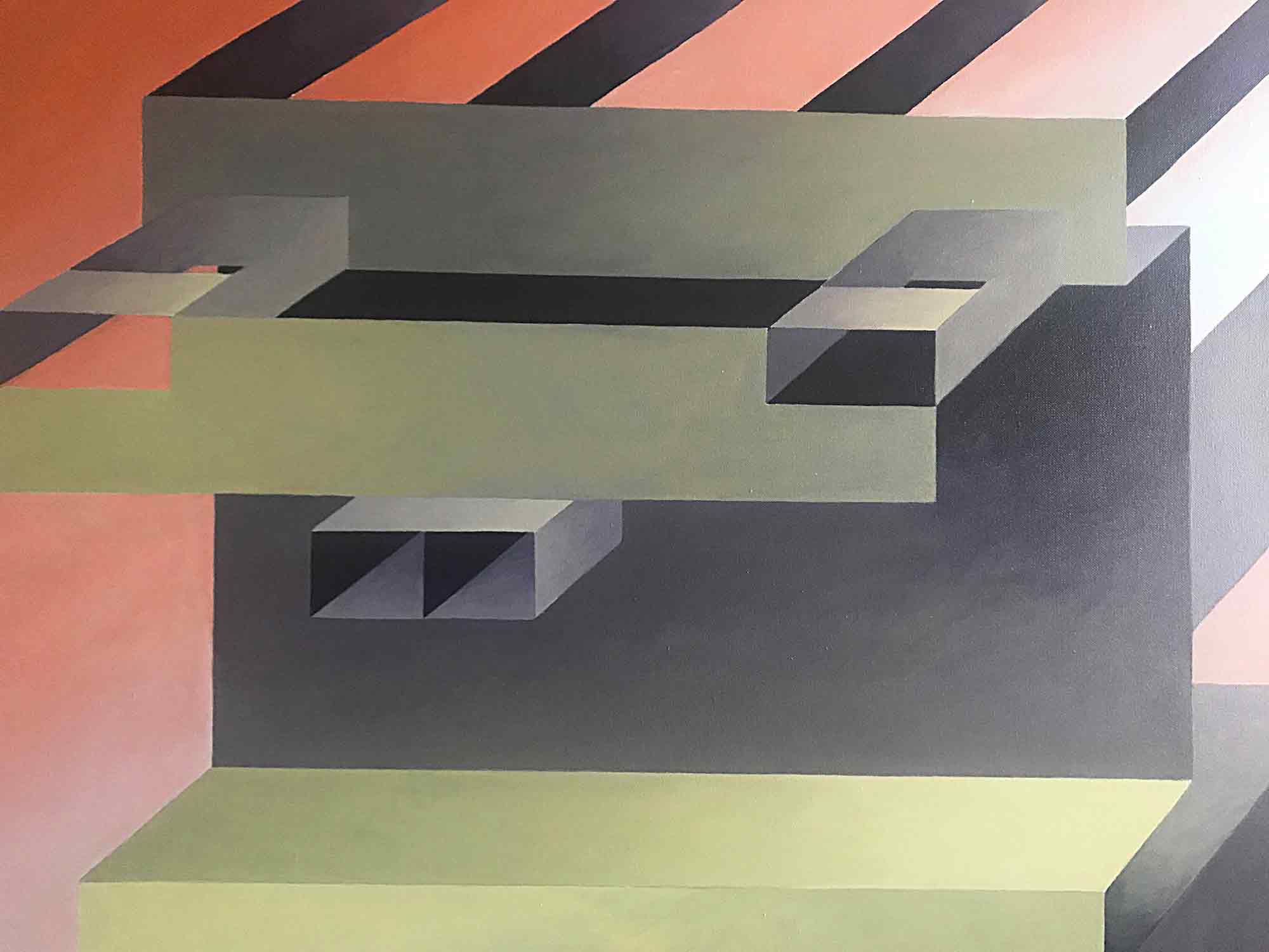 Huge Ron Sims Acrylic on Canvas 'Fleeing Bart Simpson'