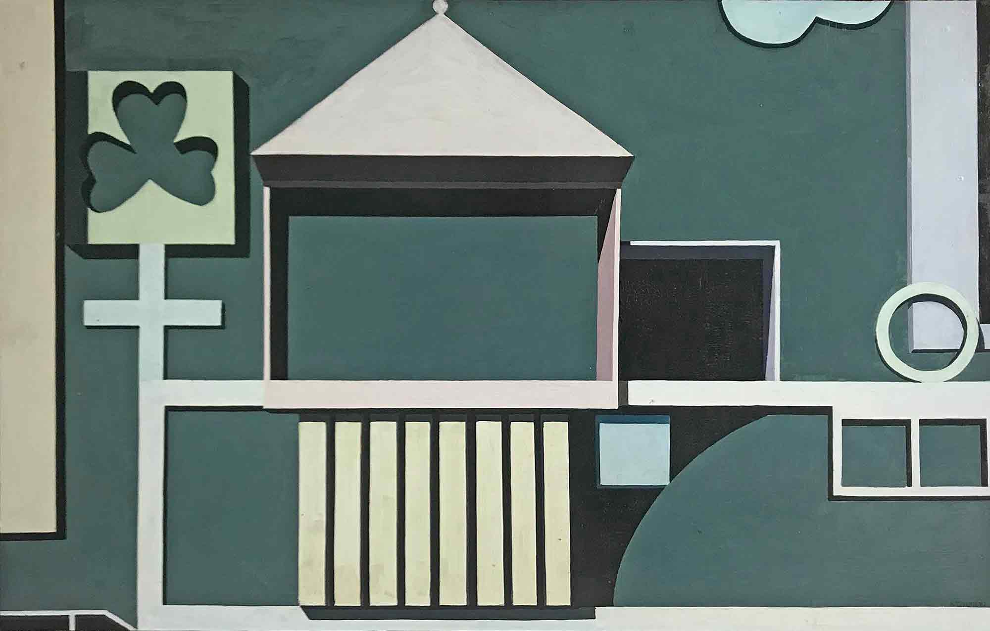 Ron Sims Acrylic on Canvas 'Pavilion'