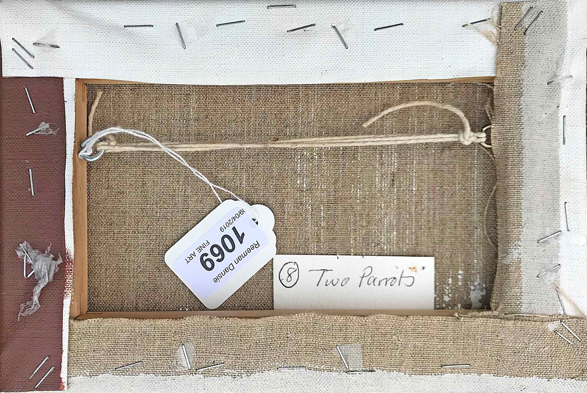 Ron Sims Acrylic on Canvas 'Two Parrots' Ron Sims Acrylic on Canvas 'Two Parrots'