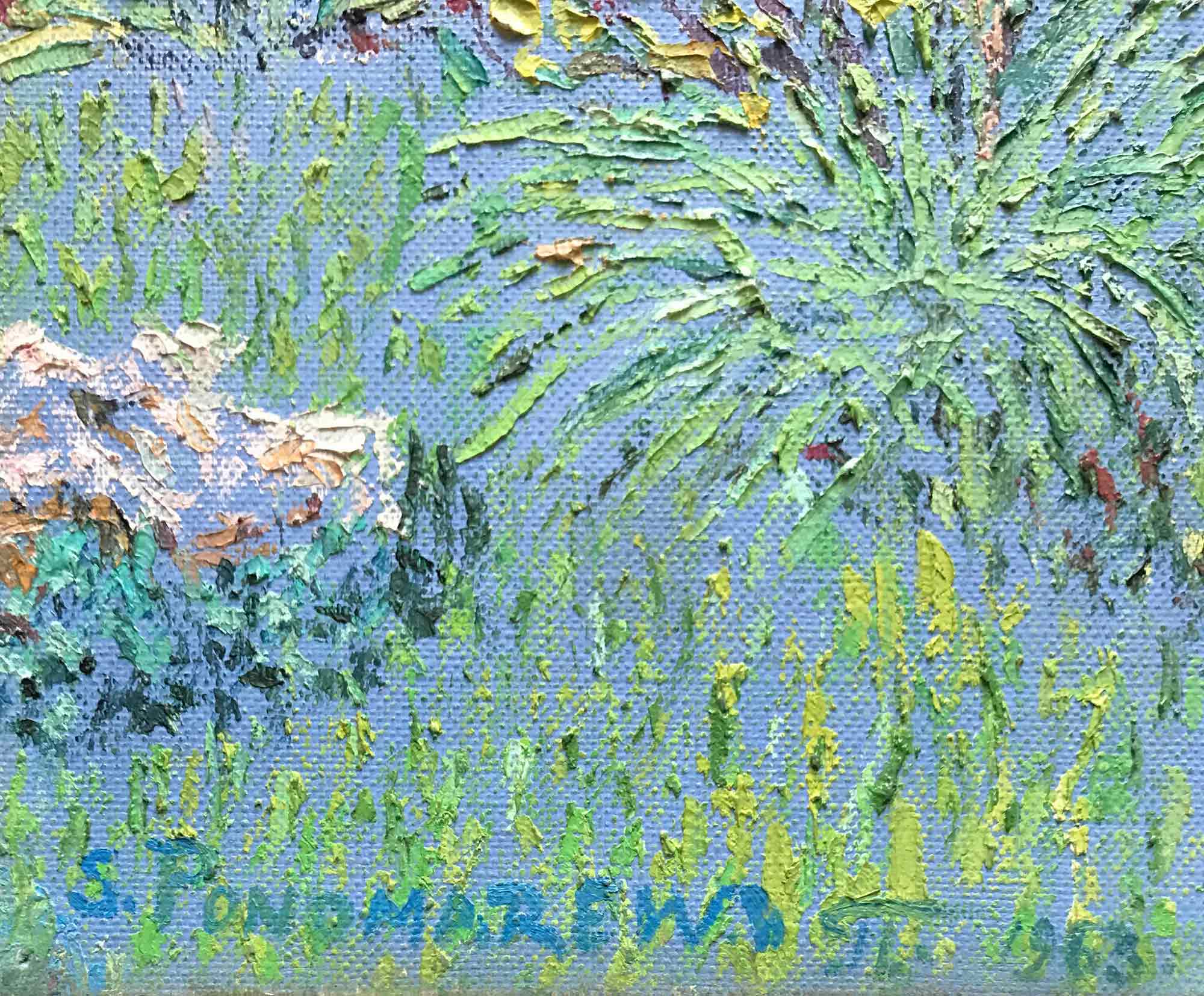 Serge Ponomarev Oil Painting 'Landscape with Tigers'