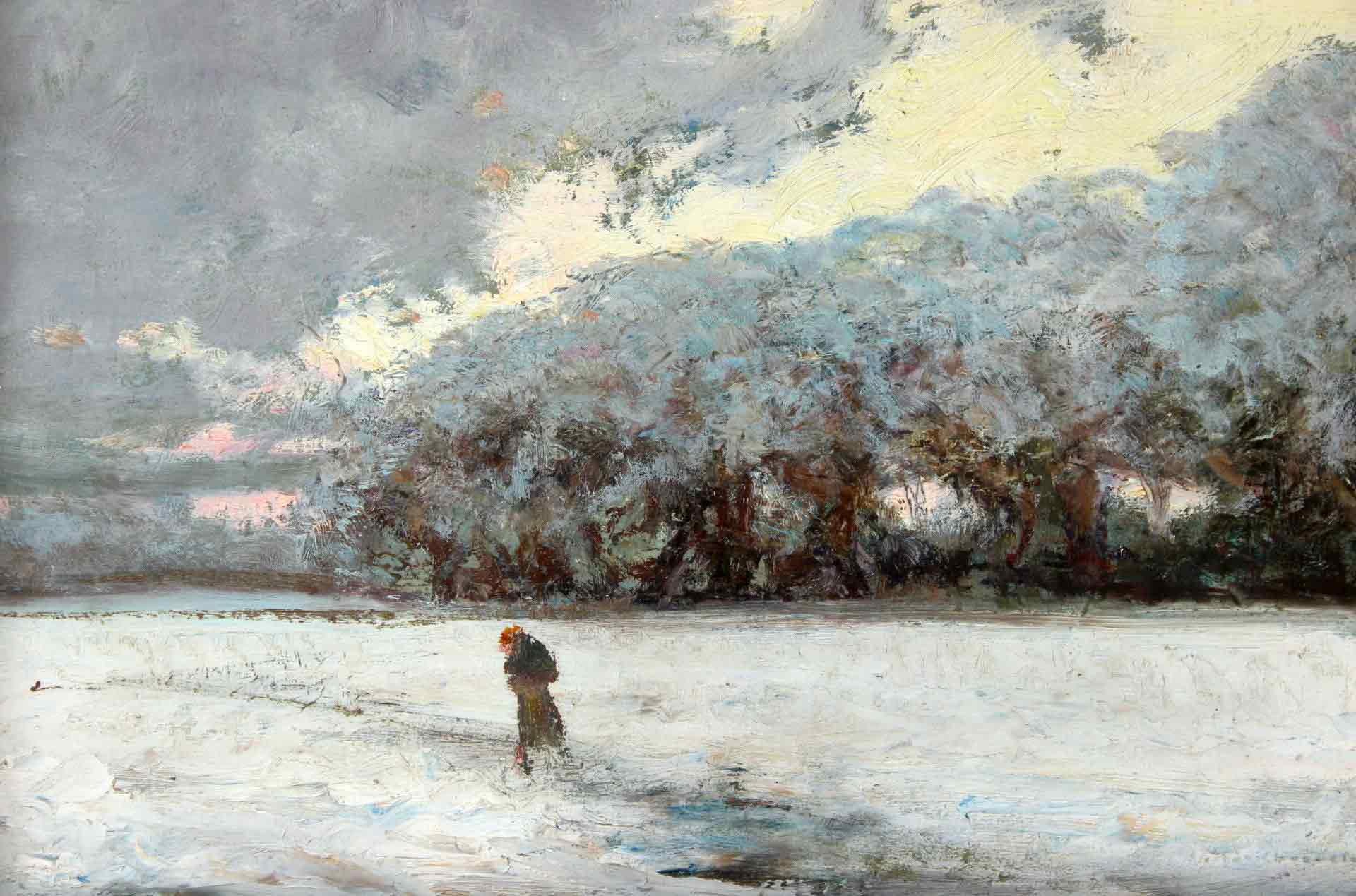 Victor Charreton Oil Painting 'La Neige'